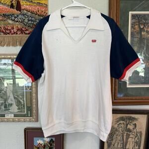 Vintage 70s RARE Levi’s Panatela Tops  Multicolored Collared Shirt Size‎ XL